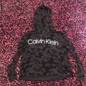 Calvin Klein camo hooded shirt